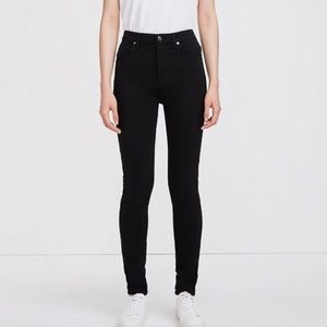 7 for all mankind the high waist skinny in pure black